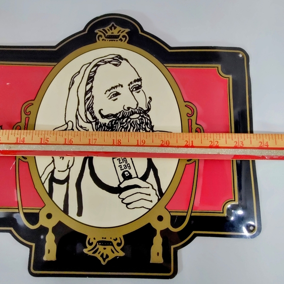 Zig Zag Wall Decor Vintage Zig Zag Man Cigarette Tobacco Raised Tin Tacker Advertising Sign